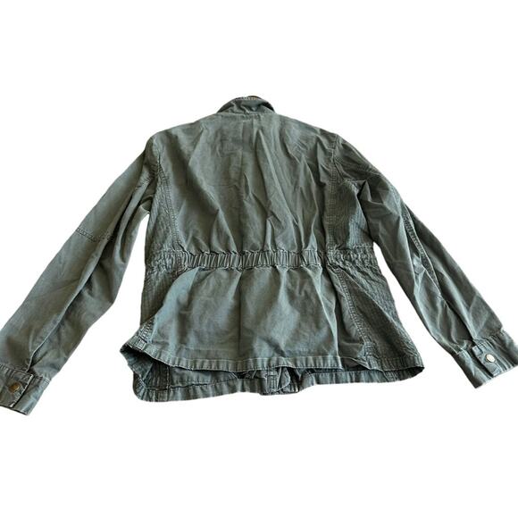 Love Tree Green Army utilityJacket zip and button front size large - Picture 2 of 5